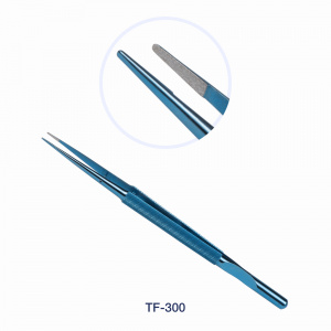Пинцет м/х шовный, прямой, с противовесом, 180 мм, титан