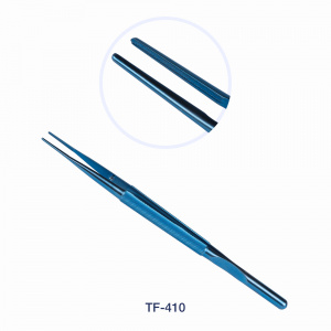 Пинцет м/х атравматичный, прямой, с противовесом, 180 мм,  титан